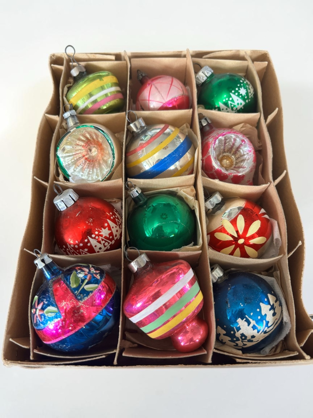 Vintage German Glass Christmas Ornaments Lot 12 West Germany GDR Reflector